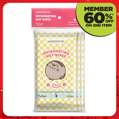 WATSONS Pusheen Sakura Scent Wet Wipes 10SX3