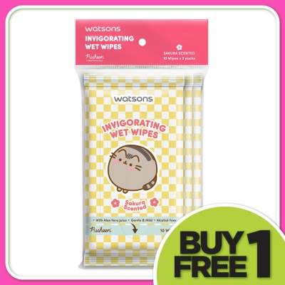 WATSONS Pusheen Sakura Scent Wet Wipes 10SX3