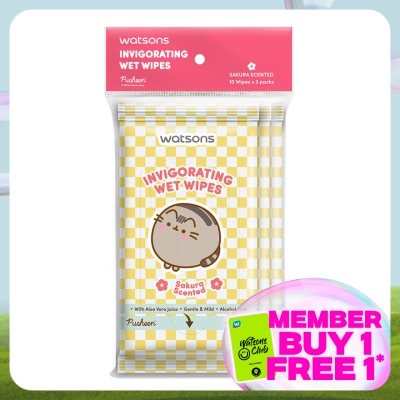 WATSONS Pusheen Sakura Scent Wet Wipes 10SX3
