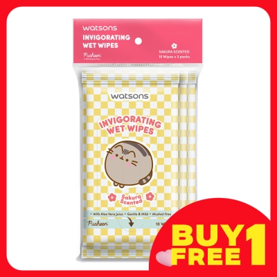 WATSONS Pusheen Sakura Scent Wet Wipes 10SX3