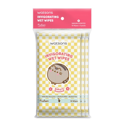 WATSONS - Pusheen Sakura Scent Wet Wipes 10SX3 image
