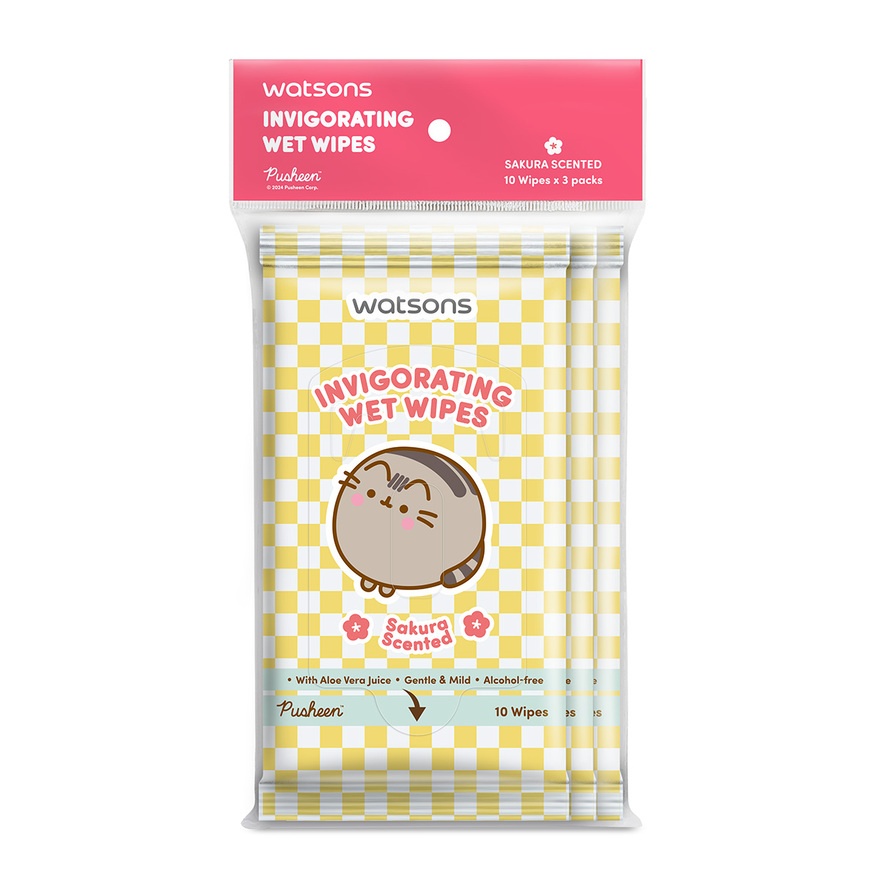 Pusheen Sakura Scent Wet Wipes 10SX3 image