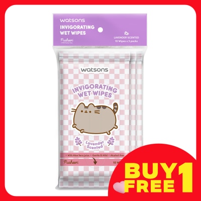WATSONS Pusheen Lavender Scent Wet Wipes 10SX3