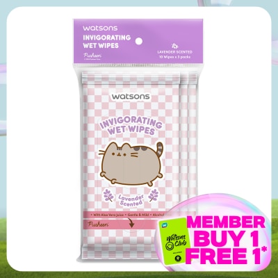 WATSONS Pusheen Lavender Scent Wet Wipes 10SX3