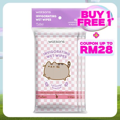 WATSONS Pusheen Lavender Scent Wet Wipes 10SX3