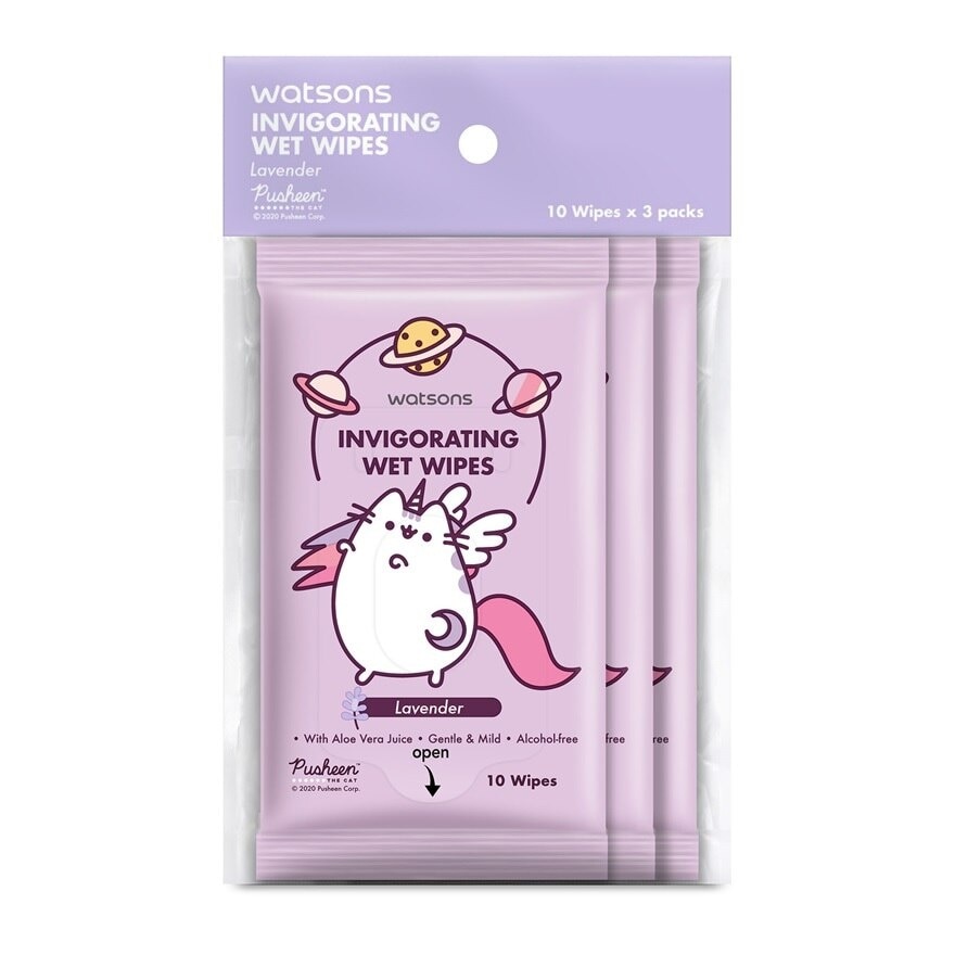 Pusheen Lavender Scent Wet Wipes 10SX3