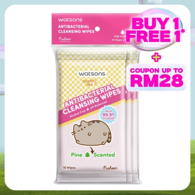 WATSONS Pusheen Antibacterial Cleansing Wipes-Pine 10SX3