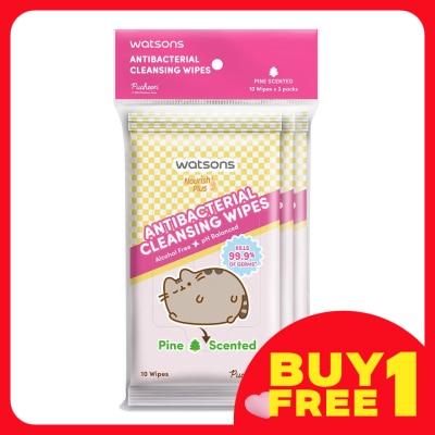 WATSONS Pusheen Antibacterial Cleansing Wipes-Pine 10SX3