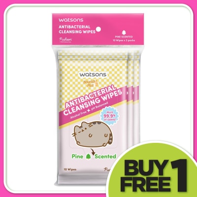 WATSONS Pusheen Antibacterial Cleansing Wipes-Pine 10SX3