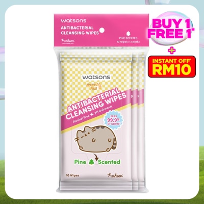 WATSONS Pusheen Antibacterial Cleansing Wipes-Pine 10SX3