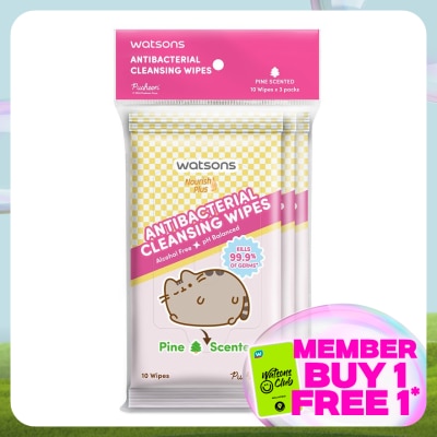 WATSONS Pusheen Antibacterial Cleansing Wipes-Pine 10SX3
