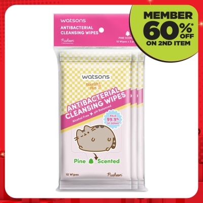 WATSONS Pusheen Antibacterial Cleansing Wipes-Pine 10SX3