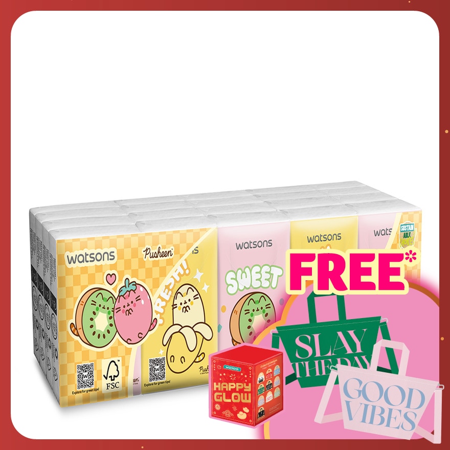 Pusheen the Cat Mini Hankies 3PlyX10SX20