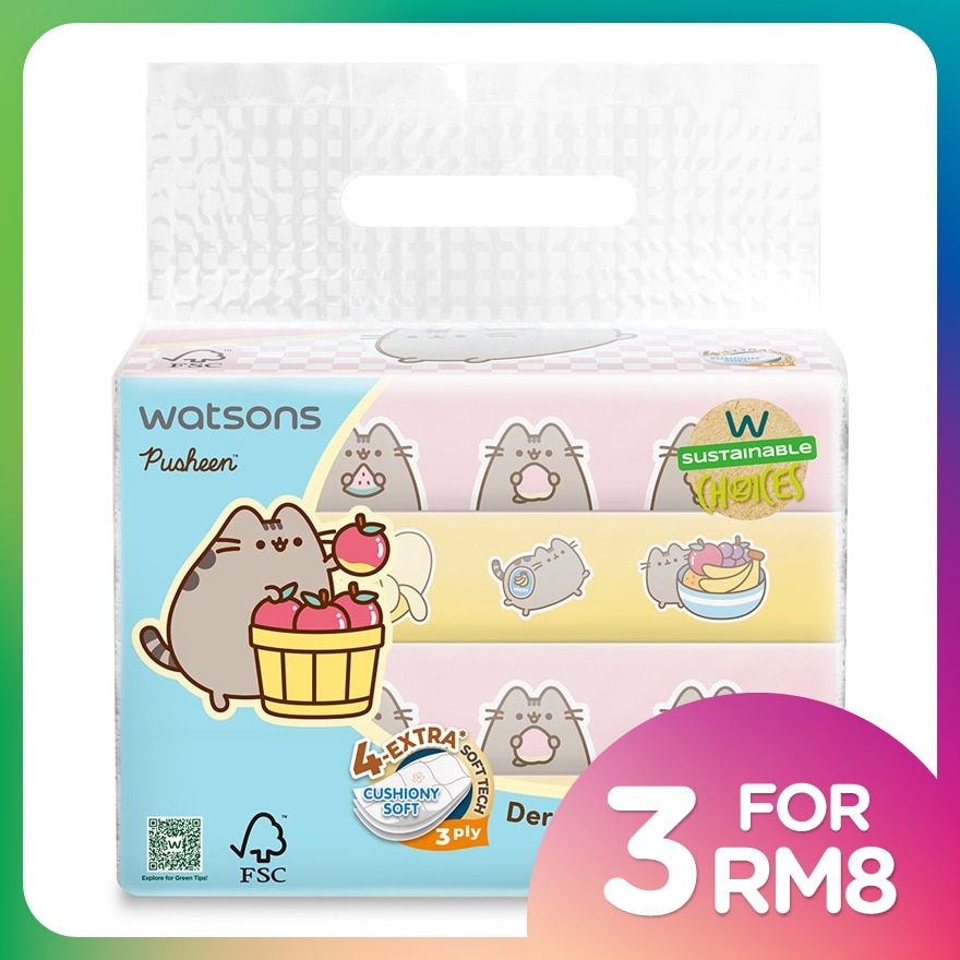 Pusheen the Cat Travel Tissues 3PlyX50SX4