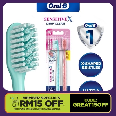 ORAL-B SensitiveX Deep Clean Toothbrush 2s