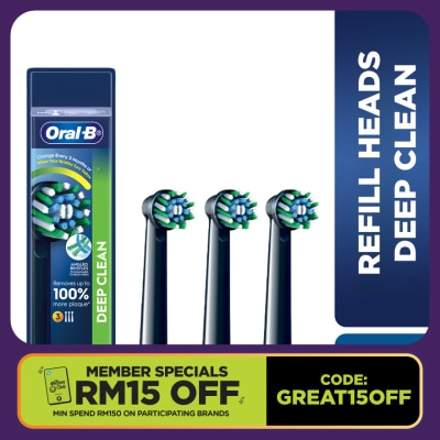 ORAL-B Deep Clean Black Brush Heads Refill 3s