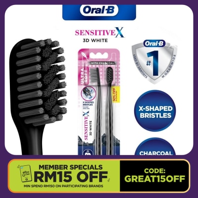 ORAL-B SensitiveX Charcoal Toothbrush 2s