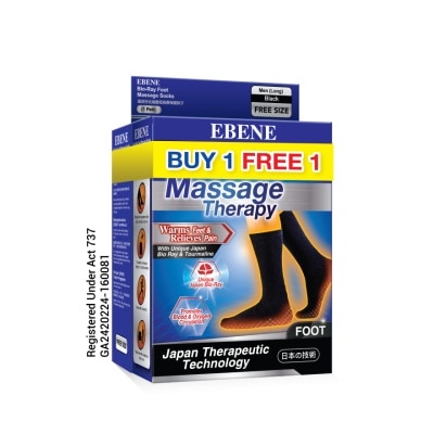 EBENE - Bio Ray Men Sock Black Long 2s