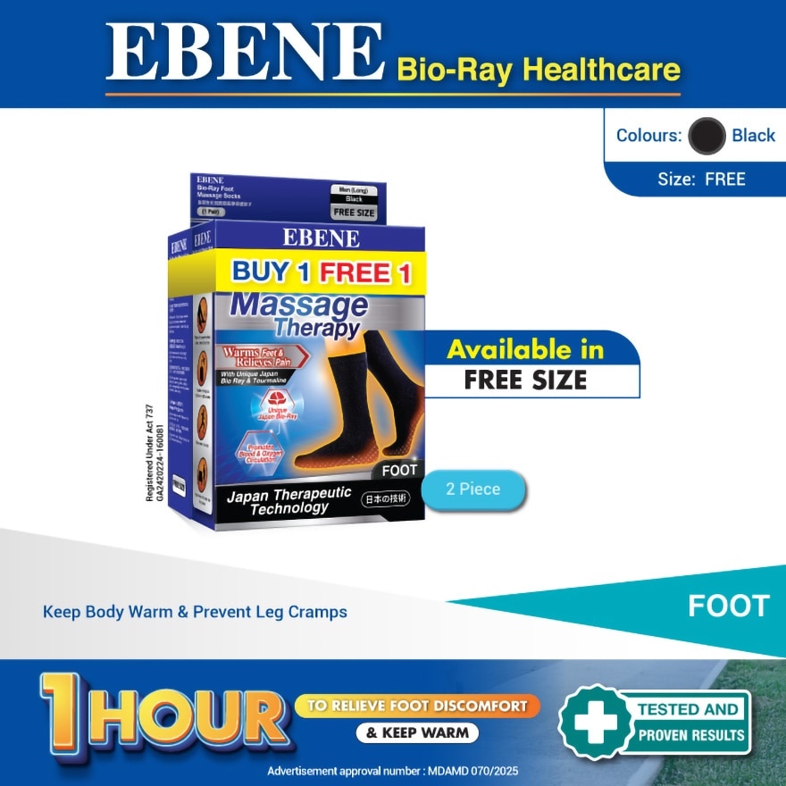 Bio Ray Men Sock Black Long 2s