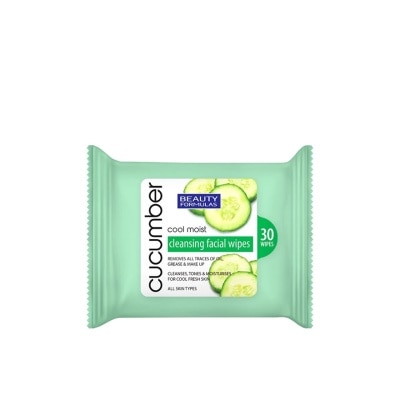 BEAUTY FORMULAS Cucumber Cleansing Facial Wipes 30's