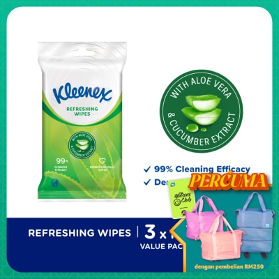 KLEENEX - Hand & Face Aloe Wipes 10's x 3