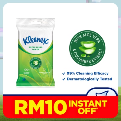 KLEENEX Hand & Face Aloe Wipes 10's x 3