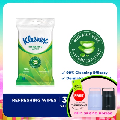KLEENEX - Hand & Face Aloe Wipes 10's x 3