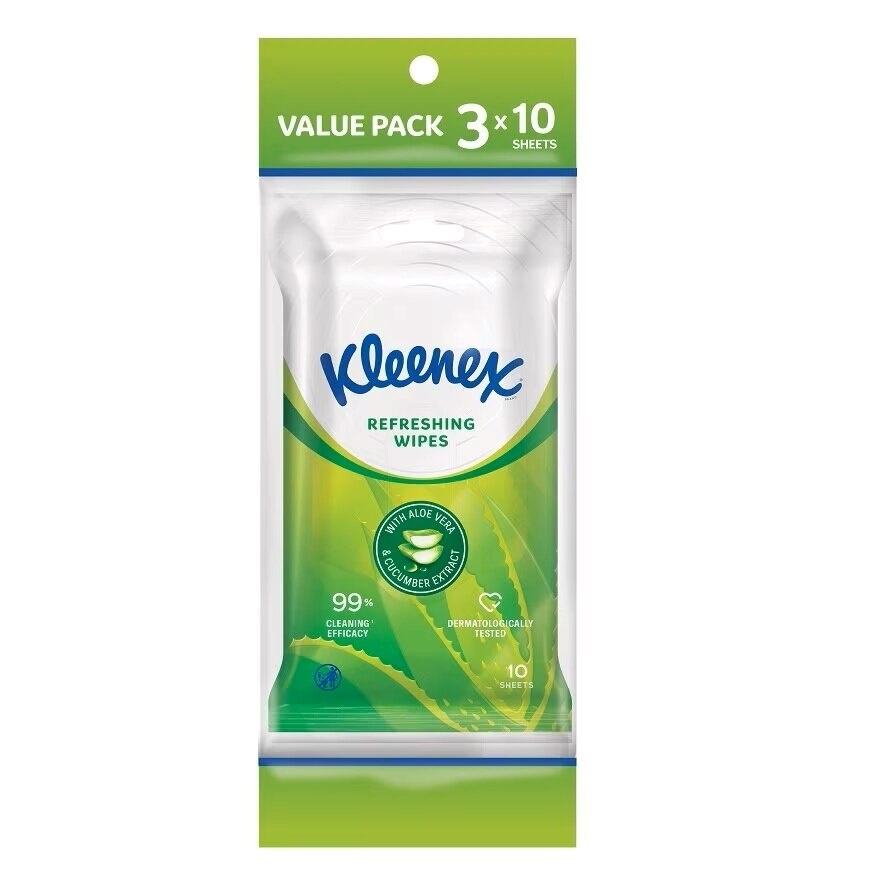 Hand & Face Aloe Wipes 10's x 3 image