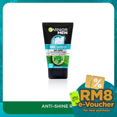 GARNIER MEN Oil Control Anti-Shine Brightening Cooling Foam 50ml