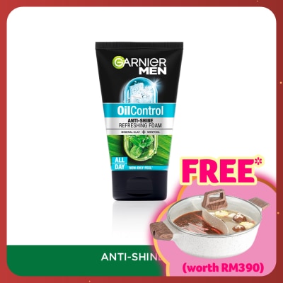 GARNIER MEN Oil Control Anti-Shine Brightening Cooling Foam 100ml