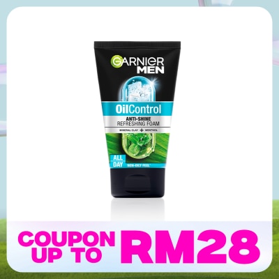 GARNIER MEN Oil Control Anti-Shine Brightening Cooling Foam 100ml