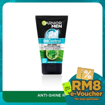 GARNIER MEN Oil Control Anti-Shine Brightening Cooling Foam 100ml