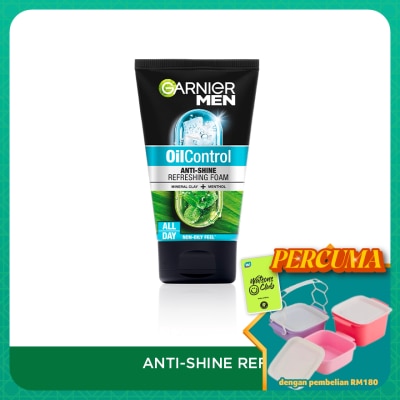 GARNIER MEN - Oil Control Anti-Shine Brightening Cooling Foam 100ml