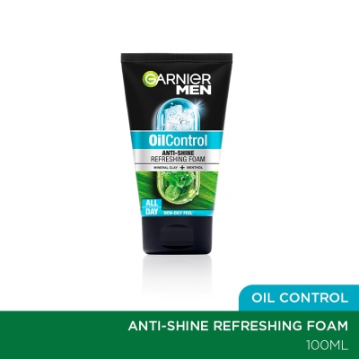 GARNIER MEN - Oil Control Anti-Shine Brightening Cooling Foam 100ml image