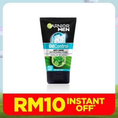 GARNIER MEN Oil Control Anti-Shine Brightening Cooling Foam 100ml