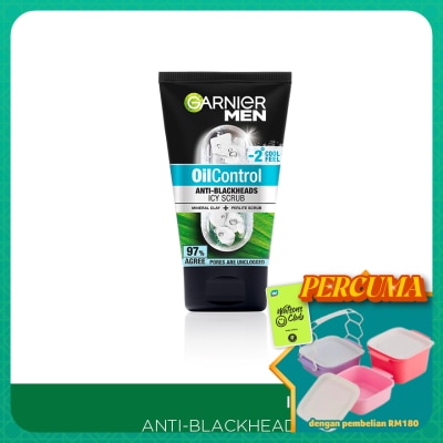 GARNIER MEN - Oil Control Anti-Blackheads Icy Brightening Scrub 50ml