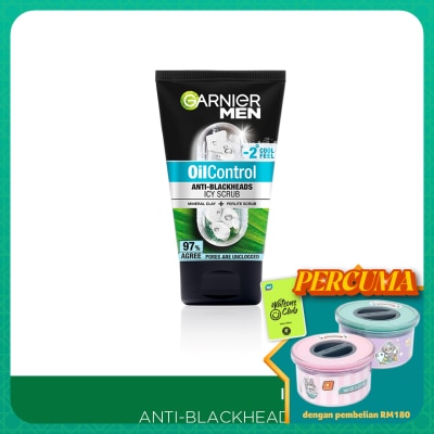 GARNIER MEN Oil Control Anti-Blackheads Icy Brightening Scrub 50ml
