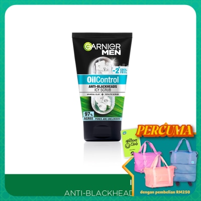 GARNIER MEN Oil Control Anti-Blackheads Icy Brightening Scrub 50ml