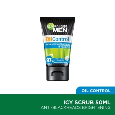 GARNIER MEN Oil Control Anti-Blackheads Icy Brightening Scrub 50ml