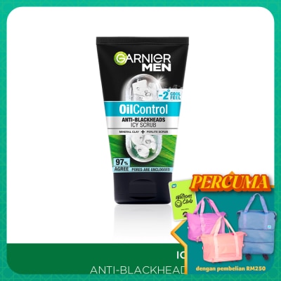 GARNIER MEN Oil Control Anti-Blackheads Icy Brightening Scrub 100ml