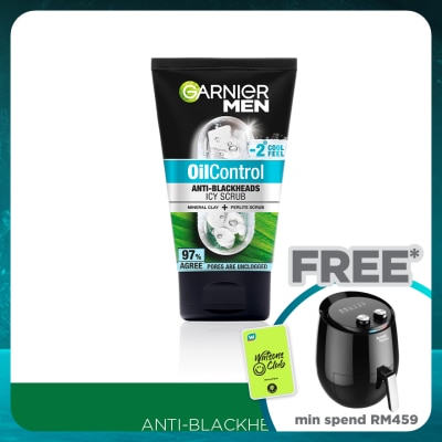 GARNIER MEN Oil Control Anti-Blackheads Icy Brightening Scrub 100ml