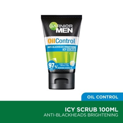 GARNIER MEN Oil Control Anti-Blackheads Icy Brightening Scrub 100ml