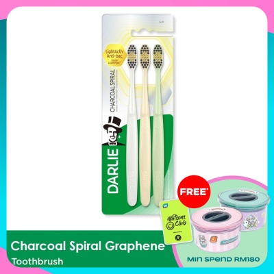 DARLIE Toothbrush Charcoal Spiral Value Pack 3s