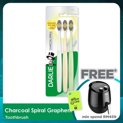 DARLIE Toothbrush Charcoal Spiral Value Pack 3s