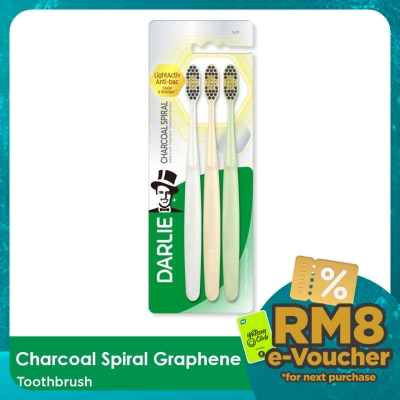 DARLIE Toothbrush Charcoal Spiral Value Pack 3s