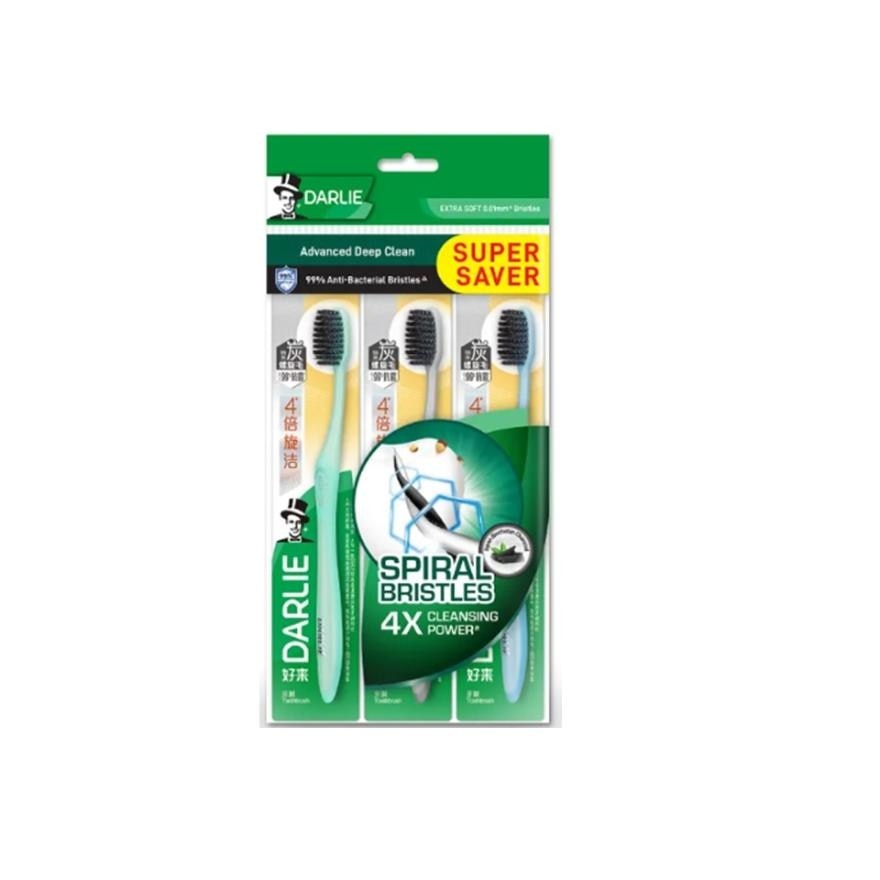 Toothbrush Charcoal Spiral Value Pack 3's