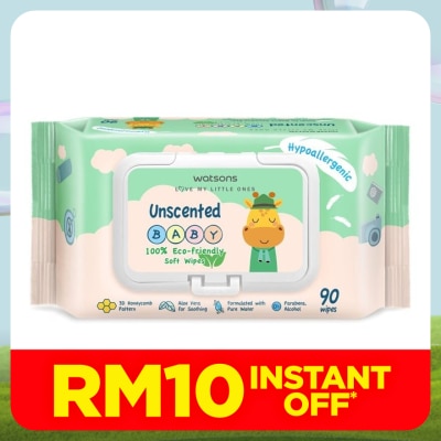 WATSONS Unscented Baby Wipes(Embossed) 90s