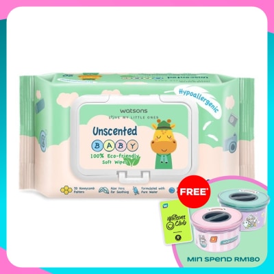 WATSONS Unscented Baby Wipes(Embossed) 90s