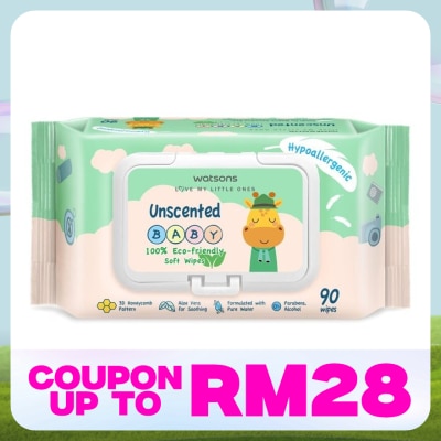 WATSONS Unscented Baby Wipes(Embossed) 90s