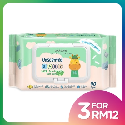 WATSONS Unscented Baby Wipes(Embossed) 90s